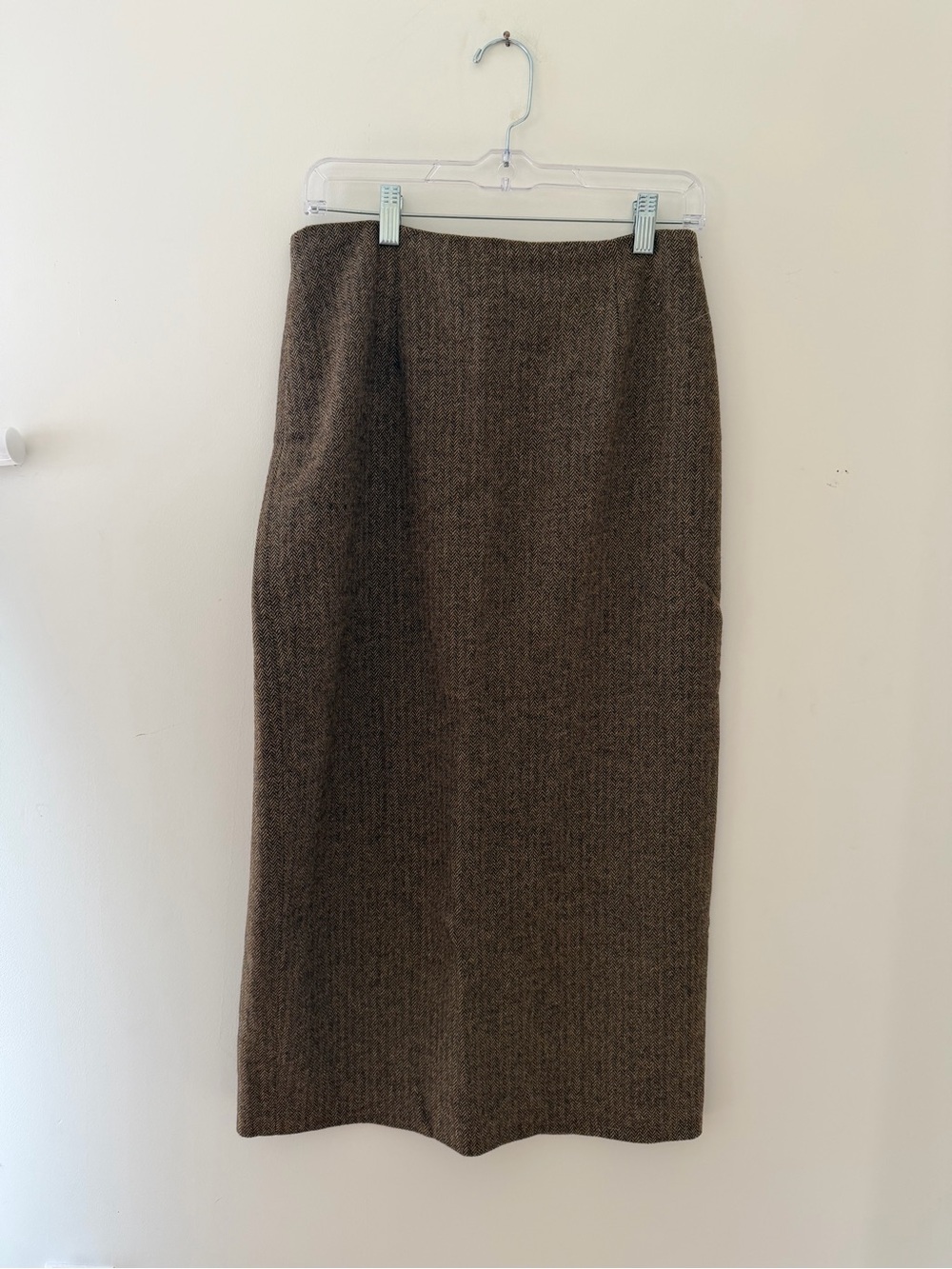 Ellen Tracy Brown Midi Pencil Skirt